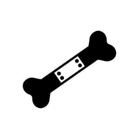 Bones splint flat icon. Outline pictogram of boneのイラスト素材