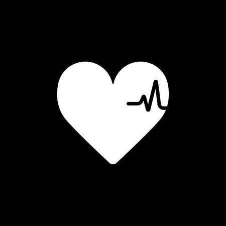 Heartbeat Line Heart Cardio. Heart outline vector icon.の写真素材