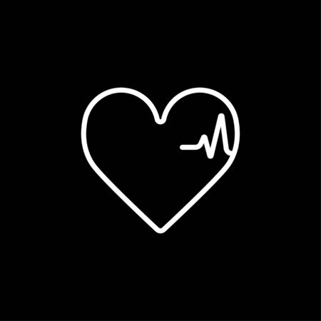 Heartbeat Line Heart Cardio. Heart outline vector icon.の写真素材