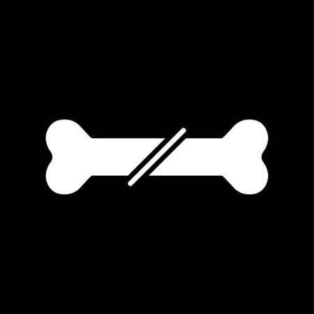Bone fracture Icon on black background. Outline bone icon.の写真素材