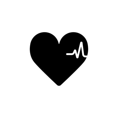 Heartbeat Line Heart Cardio. Heart outline vector icon.の写真素材
