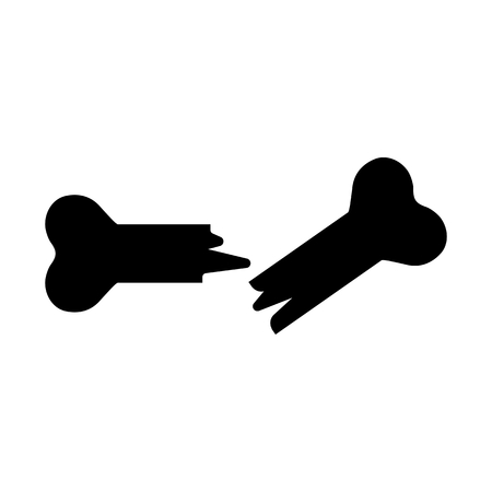 Bone fracture Icon on white background. Outline bone icon.のイラスト素材