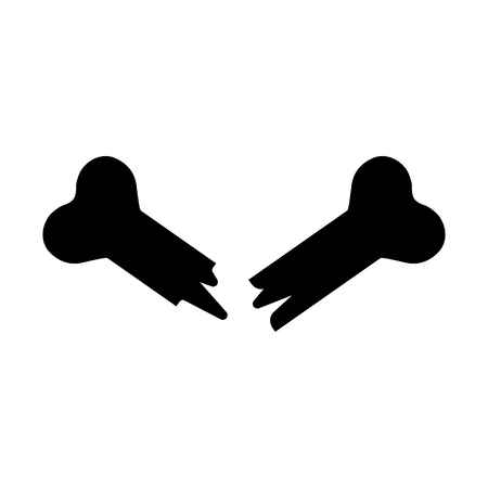 Bone fracture Icon on white background. Outline bone icon.のイラスト素材