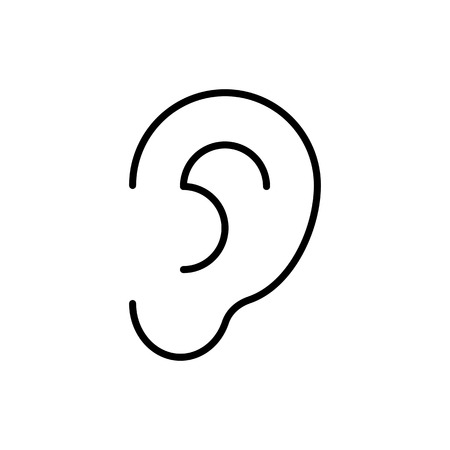 Ear icon on white background. Vector illustrationのイラスト素材