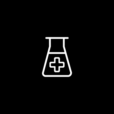 lab icon. vector illustration isolated on black background. Medical substance symbol.のイラスト素材