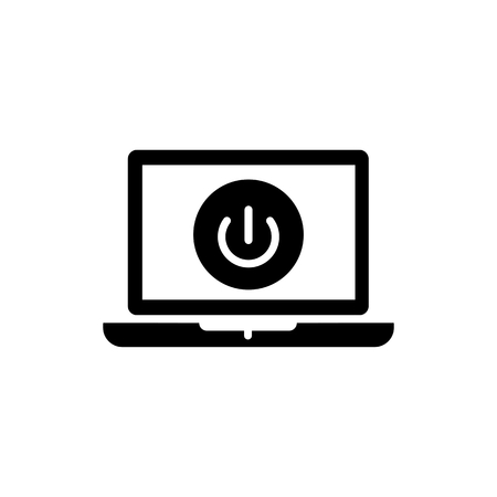 Illustration of a personal computer with an off button.のイラスト素材