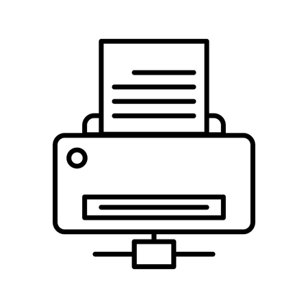 Printer icon vector. outline illustration. pictogram isolated on white.のイラスト素材