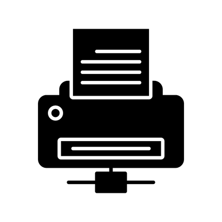 Printer icon vector. solid illustration. pictogram isolated on white.のイラスト素材