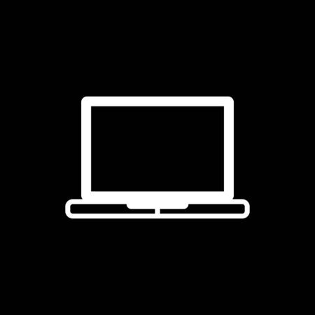 Laptop Icon in trendy flat style isolated on black background. Computer symbol for your web site design, logo, app,のイラスト素材