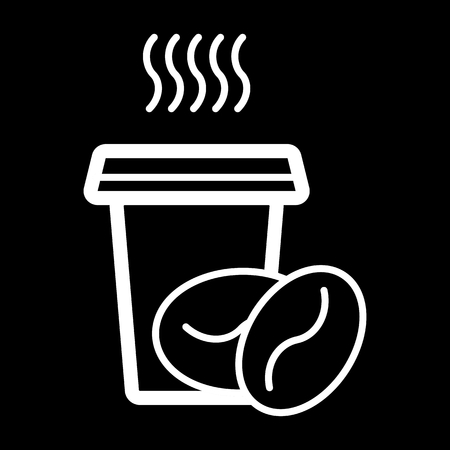 Coffee paper glass sign icon. Hot coffee button. Hot coffee drink with steam and grain. Takeaway. Coffee to go. Vectorのイラスト素材