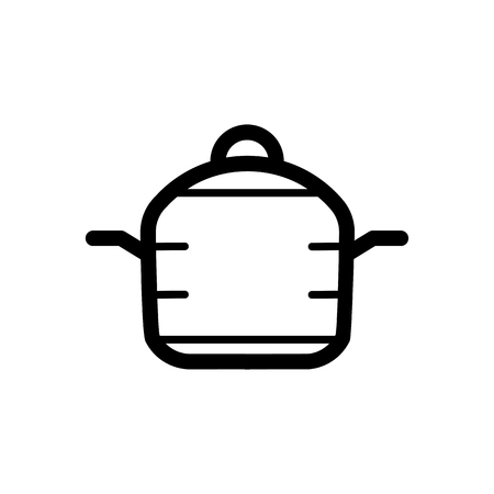 Web line icon. Pan, saucepan vector isolated on white.のイラスト素材