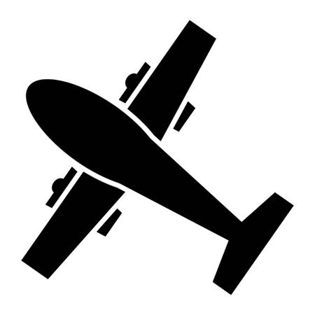 line plane icon on white background. solid vector iconのイラスト素材