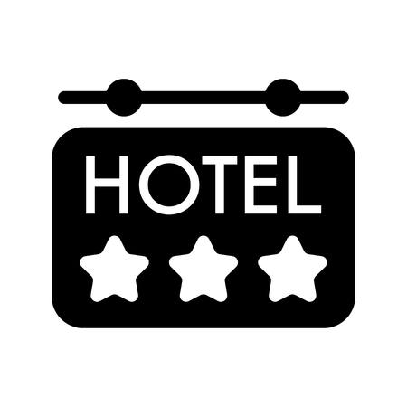 Three star Hotel apartment sign icon. Travel rest place. Modern UI website navigation. Vectorのイラスト素材
