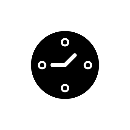 Clock vector icon. Line style on white backgroundのイラスト素材