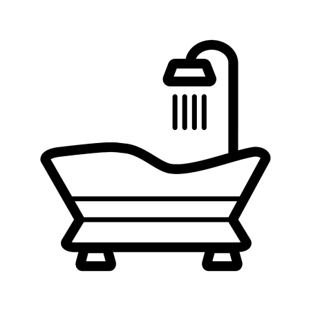 Bathroom icon. Bath with shower sign.のイラスト素材