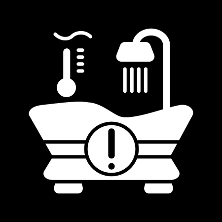 The warm water temperature icon. Bath symbol. Line Vector illustrationのイラスト素材