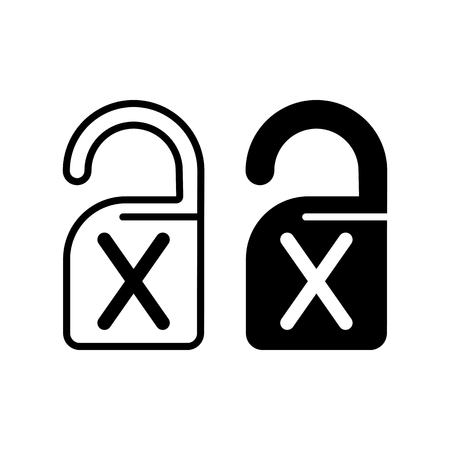 label door hanging isolated vector icon.のイラスト素材