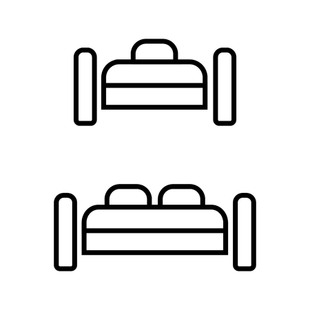 hotel single and double room vector icon.のイラスト素材
