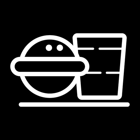 Fast Food icon on the black background.のイラスト素材