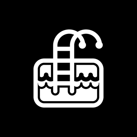 Pool vector icon. On black background.のイラスト素材