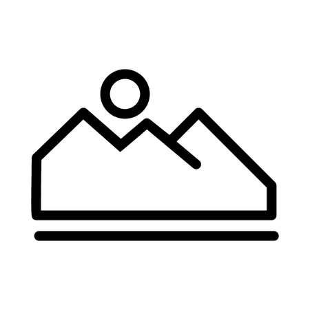 Vector Mountains Icon Symbol. Sunset inthe mountains.のイラスト素材