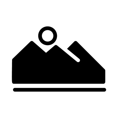 Vector Mountains Icon Symbol. Sunset inthe mountains.のイラスト素材