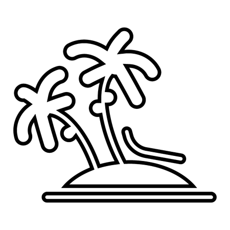 Vector single palm tree silhouette icon isolatedのイラスト素材
