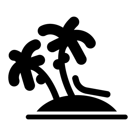 Vector single palm tree silhouette icon isolatedのイラスト素材