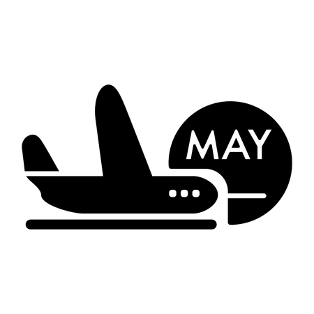 Avia tour on may holidays . Vector icon isolated.のイラスト素材
