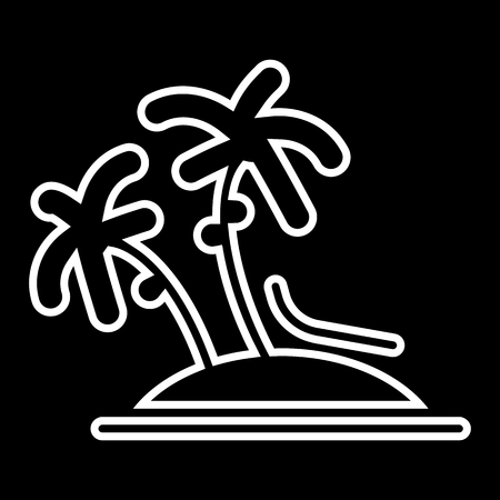 vector single palm tree silhouette icon isolatedのイラスト素材