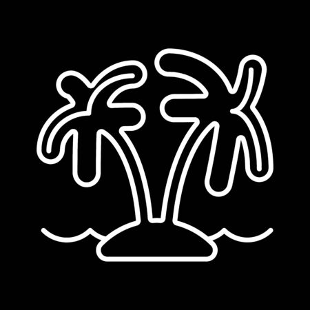 vector single palm tree silhouette icon isolatedのイラスト素材