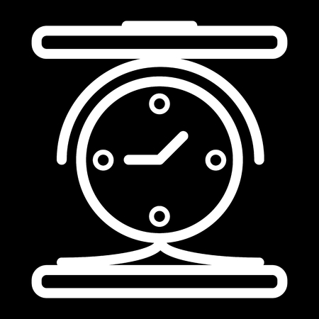 Old-fashioned clock isolated on a black background. Vector.のイラスト素材