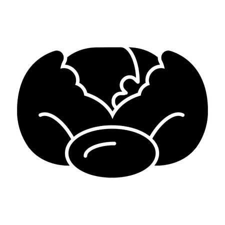 Cabbage icon vector. graphic sign, solid pictogram isolated on white.のイラスト素材