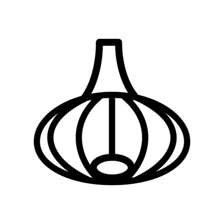 Onion icon in line style. Isolated object. Onion logo. Vegetable from the garden. Organic food. Vector illustration.のイラスト素材