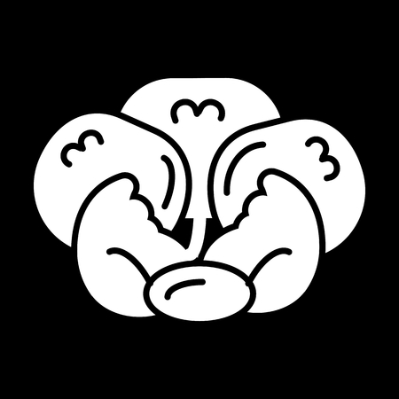 Cabbage icon vector. graphic sign, solid pictogram isolated on black.の写真素材