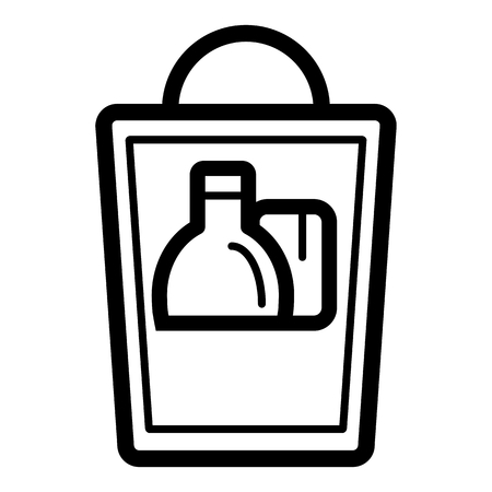 Grocery shopping bag. Vector illustration on white background.のイラスト素材