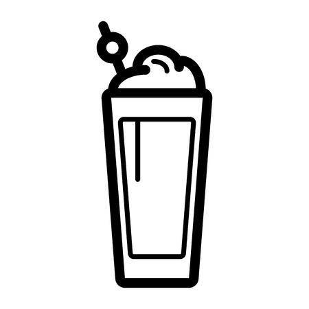A milkshake outline icon, refreshing beverage glass symbol. vector icon.のイラスト素材