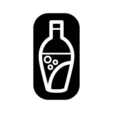 Wine bottle, line icon. Vector illustration on white background.のイラスト素材