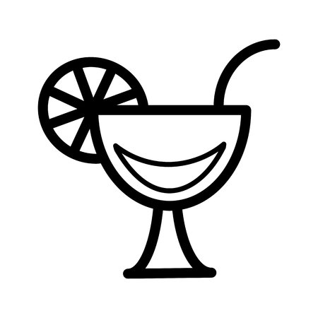 A cocktail line icon, outline vector logo, linear pictogram isolated on white.のイラスト素材