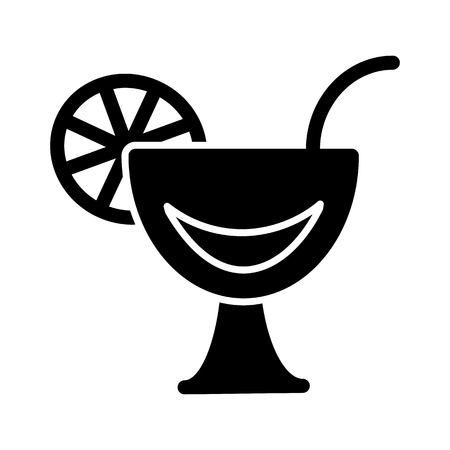 A cocktail line icon, solid vector logo, linear pictogram isolated on white.のイラスト素材