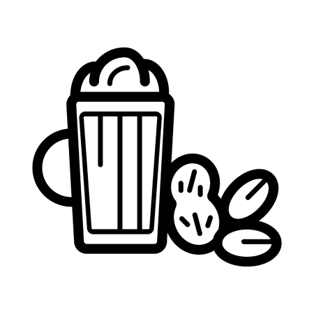 A beer with nuts line icon. vector illustration isolated on white.のイラスト素材