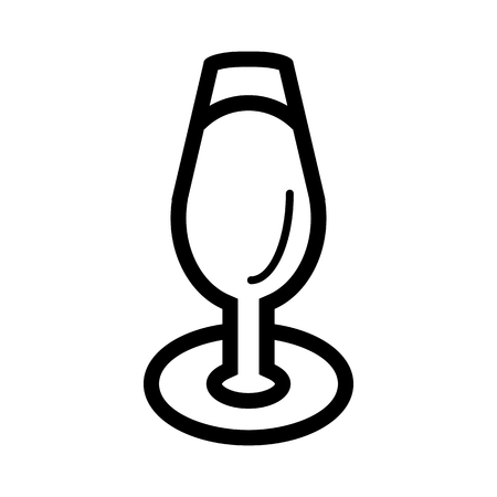 A wine glass vector icon. Isolated on whiteのイラスト素材
