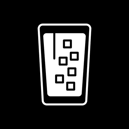 Vector Sketch Glass of Lemonade. Water with ice.のイラスト素材