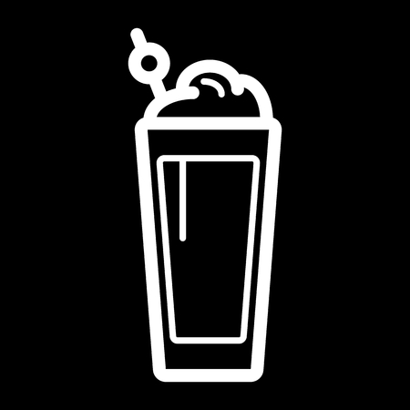 milkshake outline icon, refreshing beverage glass symbol. vector icon.のイラスト素材