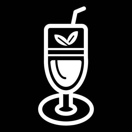 cocktail line icon, outline vector logo, linear pictogram isolated on black.のイラスト素材