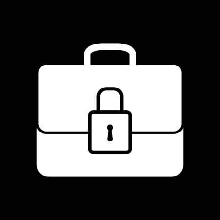 briefcase black and white icon. vector illustrationのイラスト素材