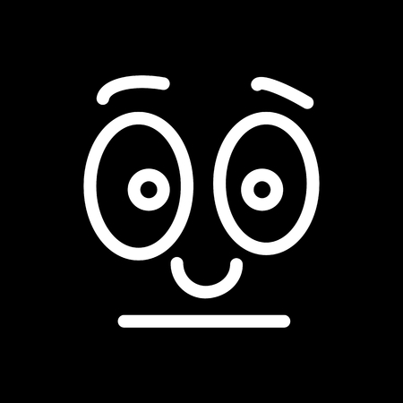 Vector neutral smiley with eyes openのイラスト素材