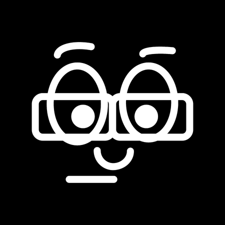 Nerd emoticon. vector smiley.のイラスト素材