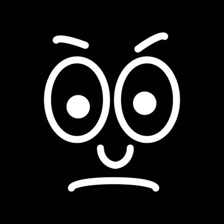 Line emotional smiley with big sad eyesのイラスト素材