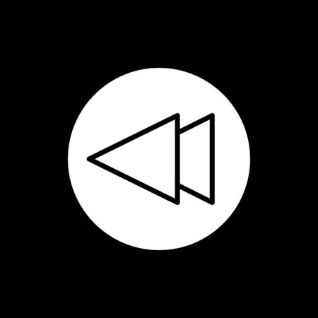fast back rewind media player vector icon. Linear solid icon isolated on black.のイラスト素材